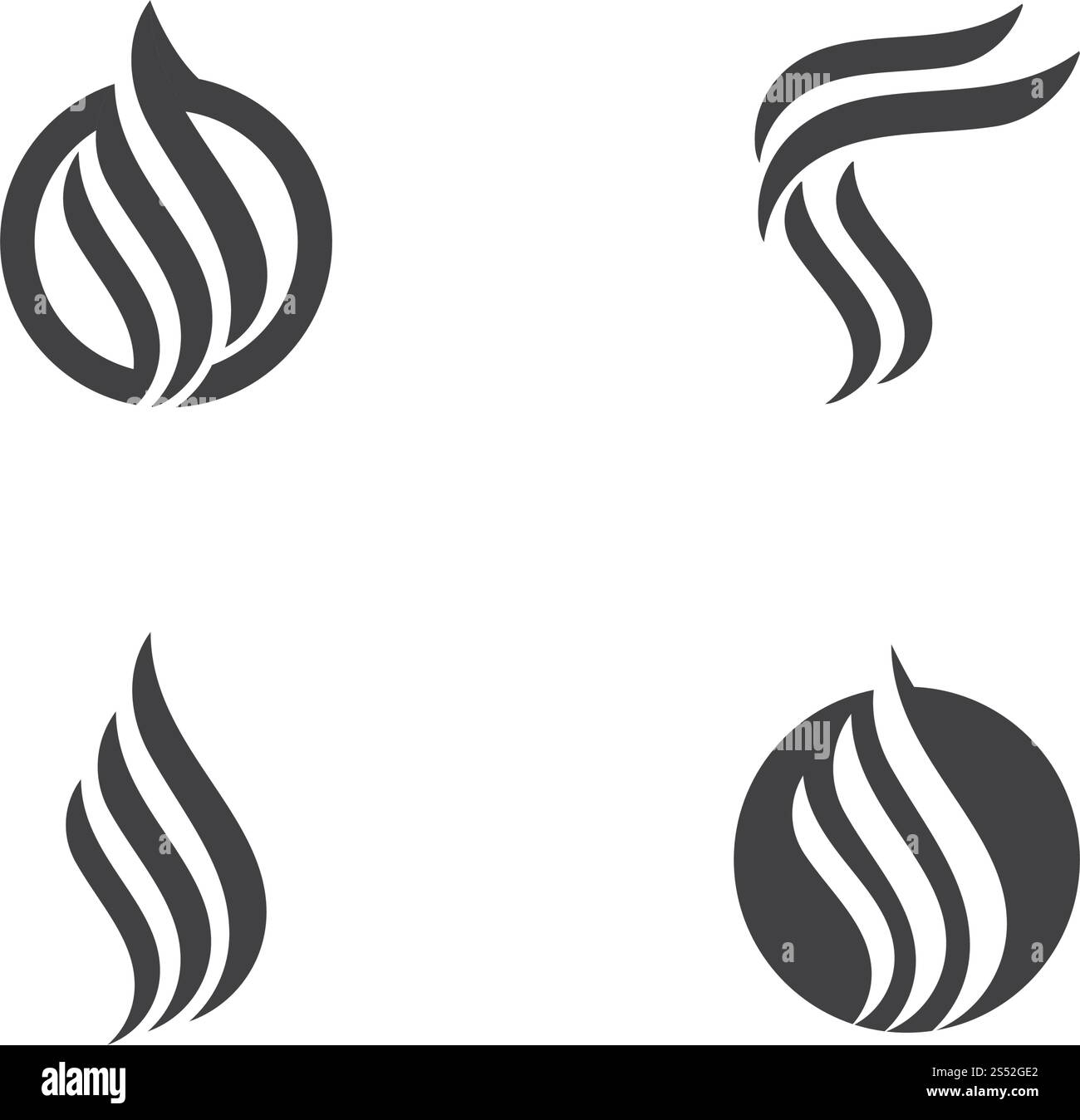 Feu flamme Modèle Logo Icône vecteur Pétrole, gaz et énergie concept logo Illustration de Vecteur