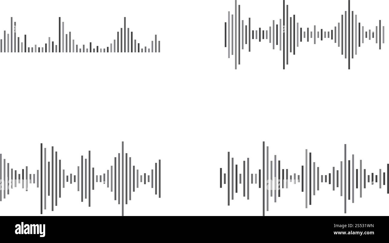 Illustration de l'onde sonore icône vecteur logo template Illustration de Vecteur