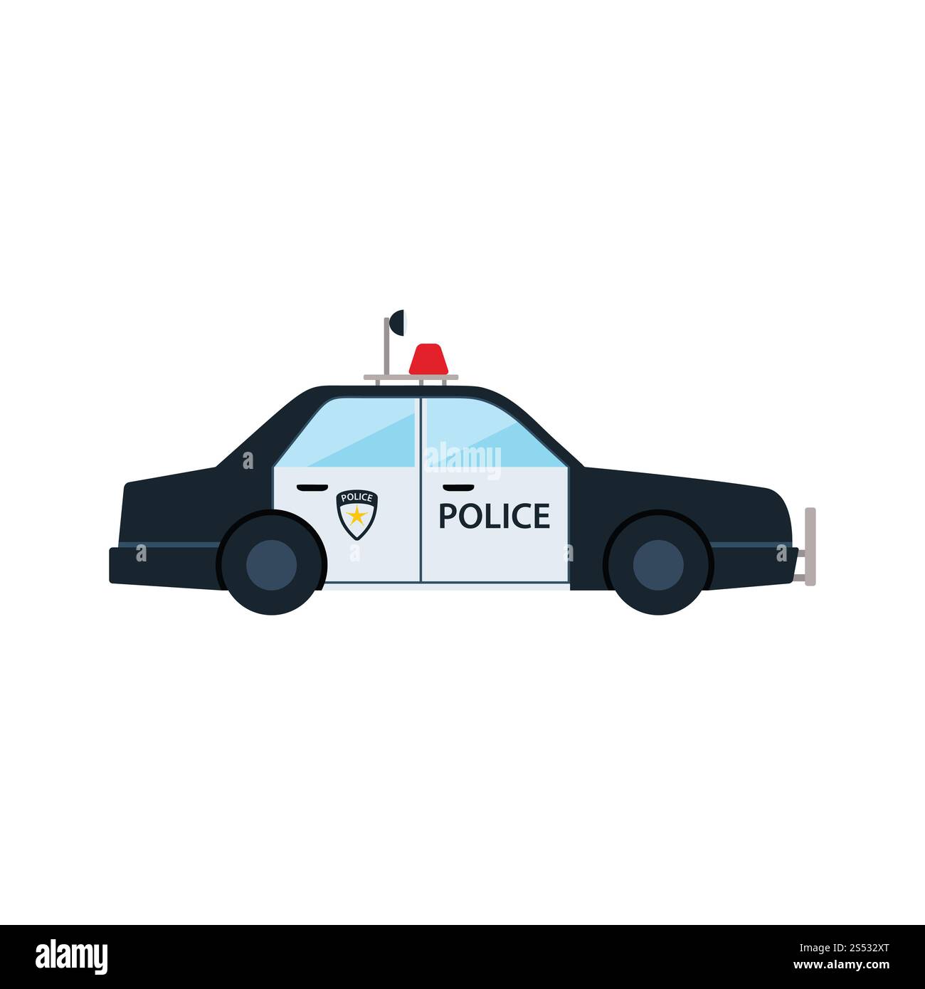 L'icône de voiture de police. Télévision couleur design. Vector illustration. Banque D'Images