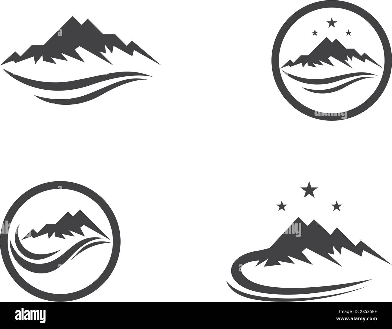 Modèle Logo montagnes Illustration de Vecteur