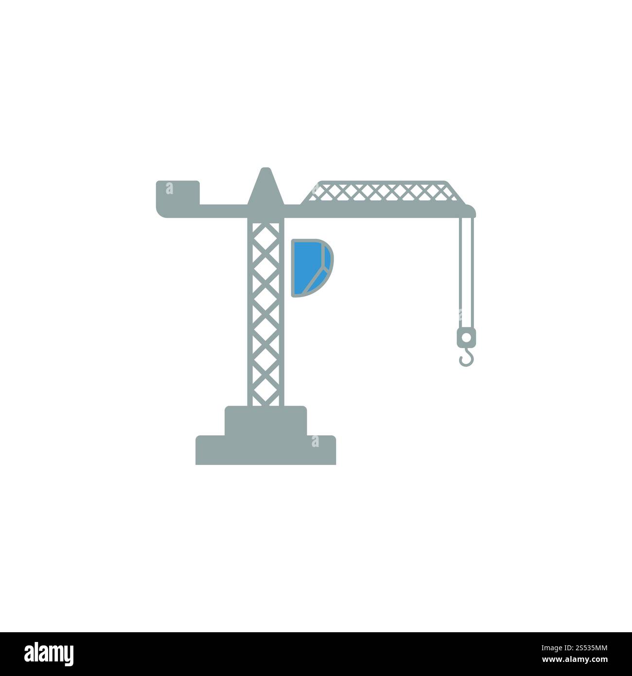 Icône de la grue. Modèle plat. Vector illustration. Banque D'Images