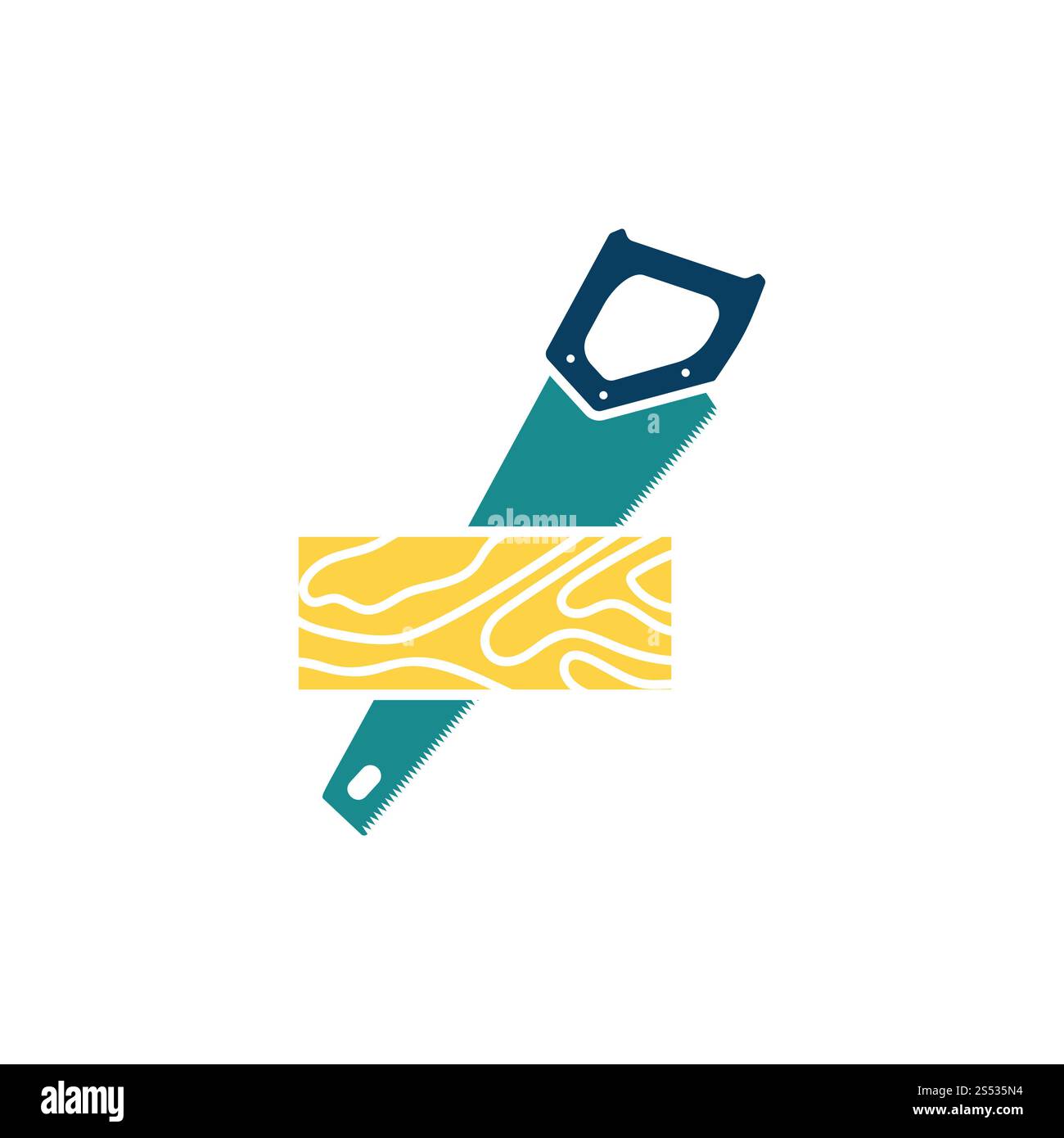 Une planche de coupe scie à icône. Télévision couleur design. Vector illustration. Banque D'Images