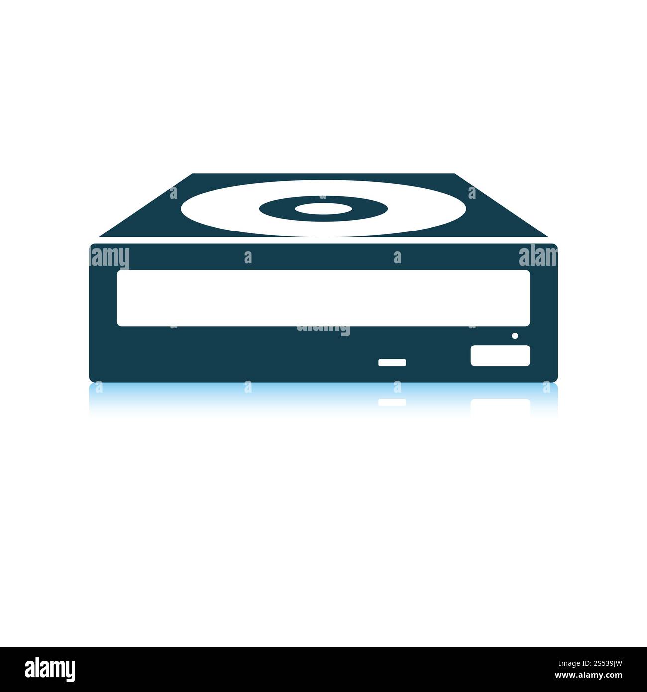 L'icône de CD-ROM. Reflet de l'ombre. Vector illustration. Banque D'Images