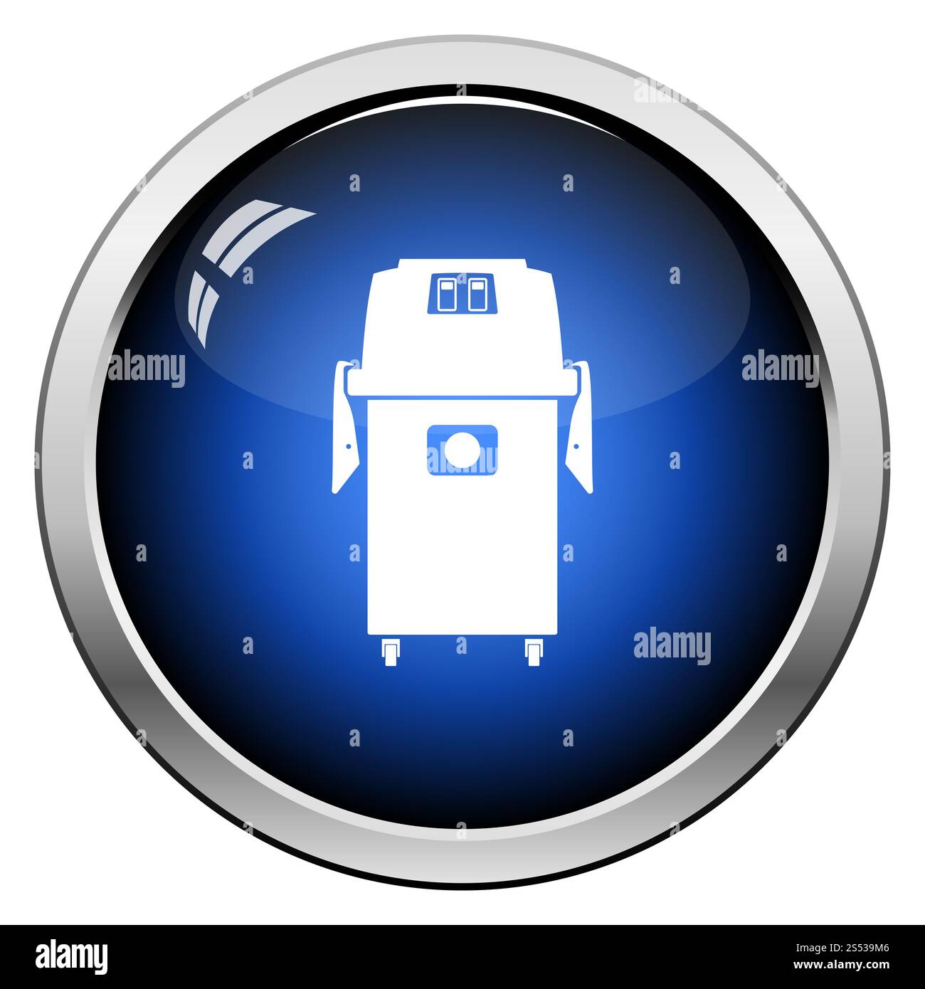 Icône de l'aspirateur. Bouton brillant Design. Vector Illustration. Banque D'Images