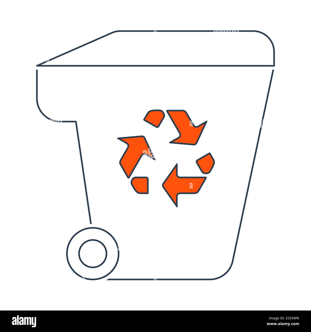 Conteneurs à déchets à recycler l'icône de connexion. Fine ligne rouge avec Design de remplissage. Vector Illustration. Banque D'Images