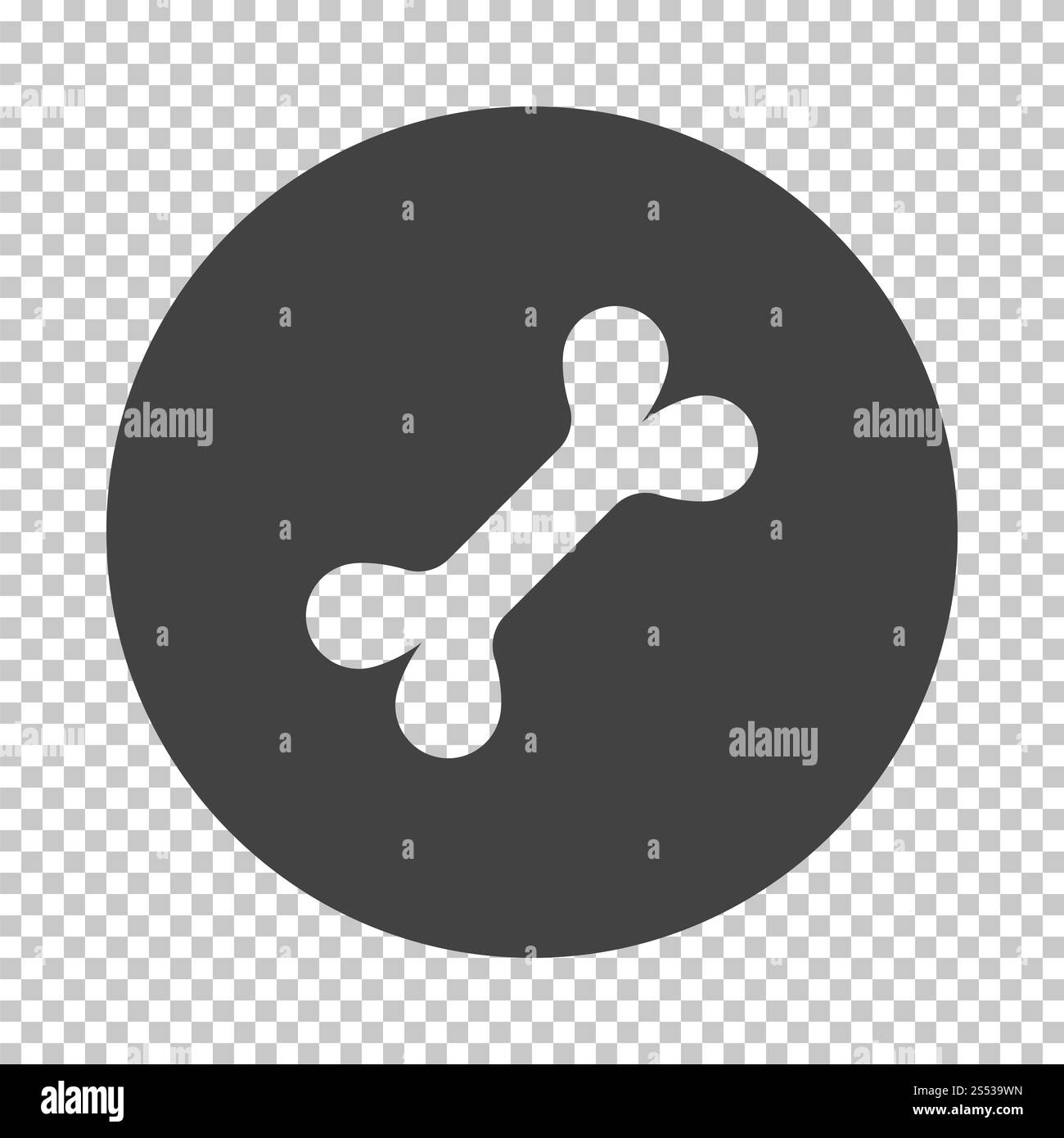 L'icône de l'os d'aliments pour chiens. Soustraire le design stencil sur grille de transparence. Vector illustration. Banque D'Images