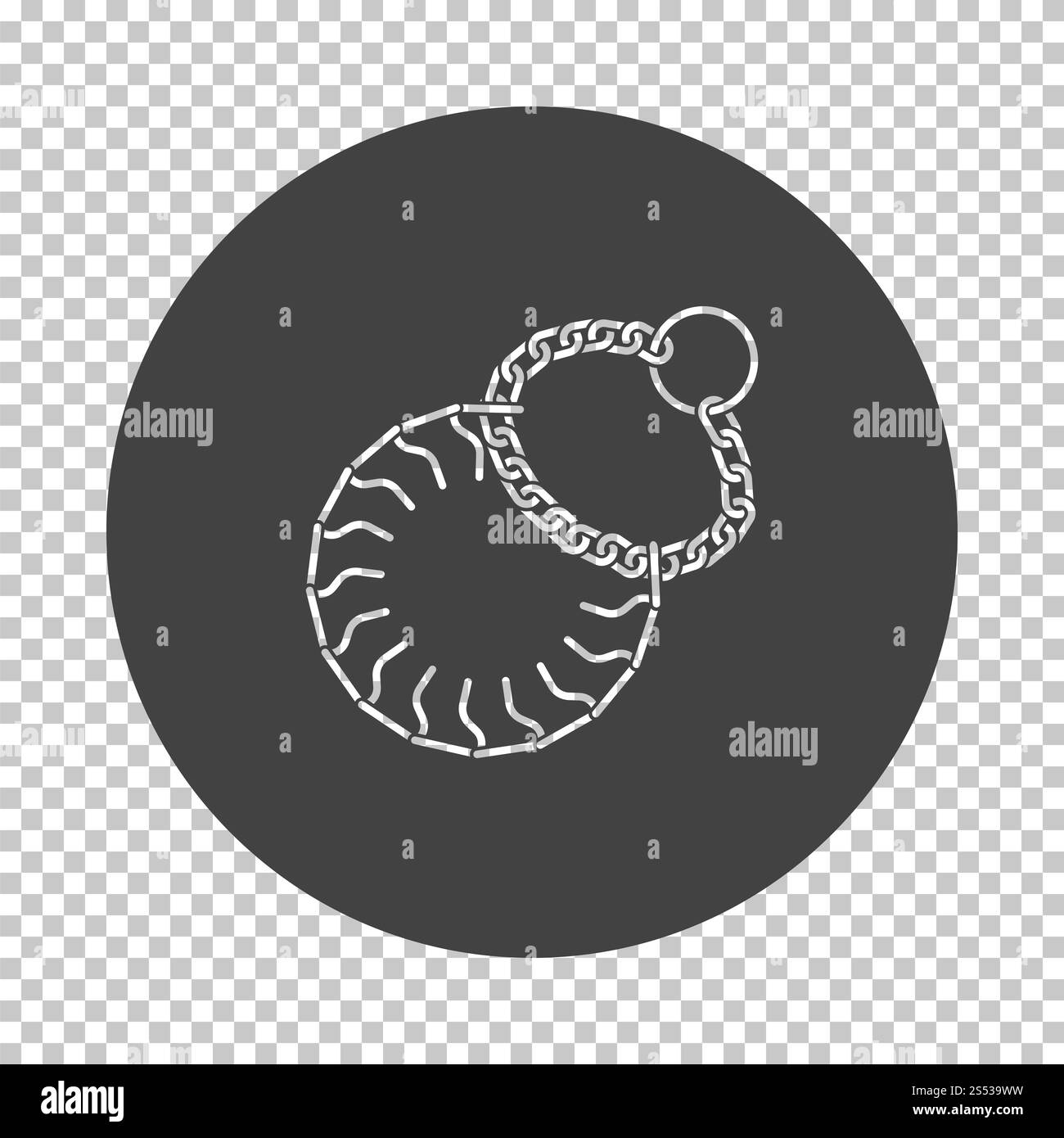 Chiens collier strict icône. Soustraire le design stencil sur grille de transparence. Vector illustration. Banque D'Images