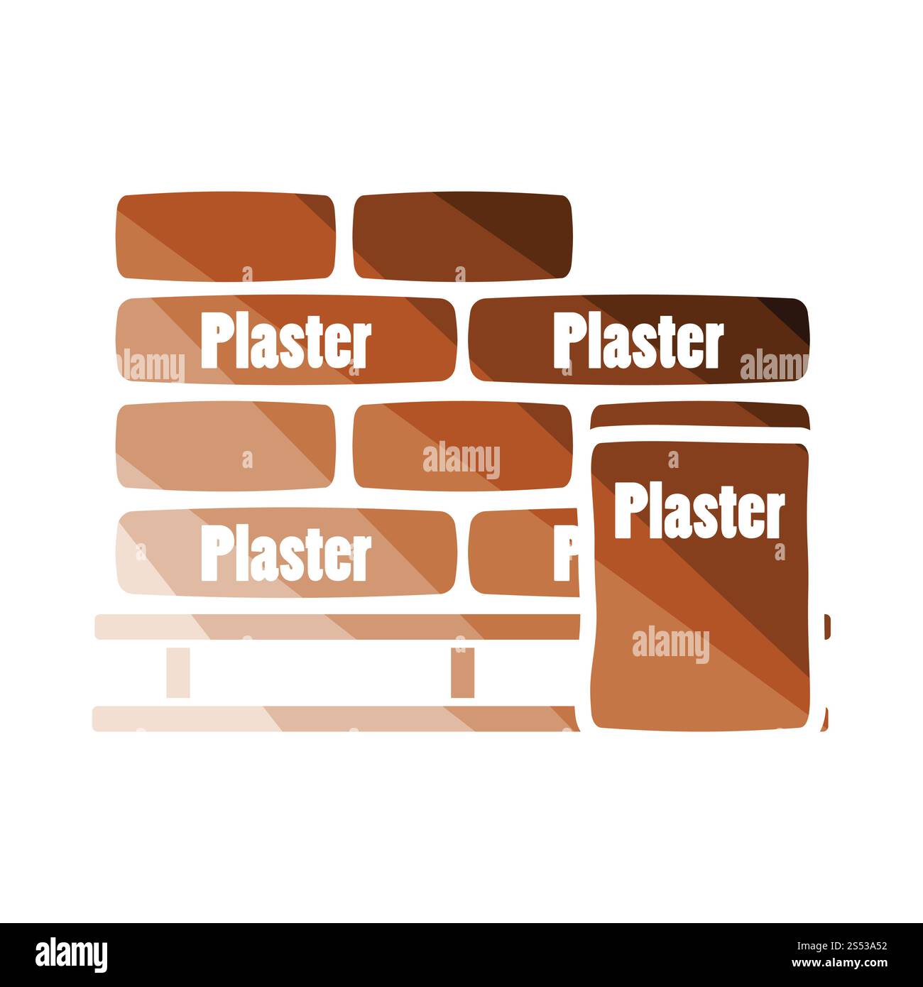 Sacs palette avec du plâtre. Télévision couleur design. Vector illustration. Banque D'Images
