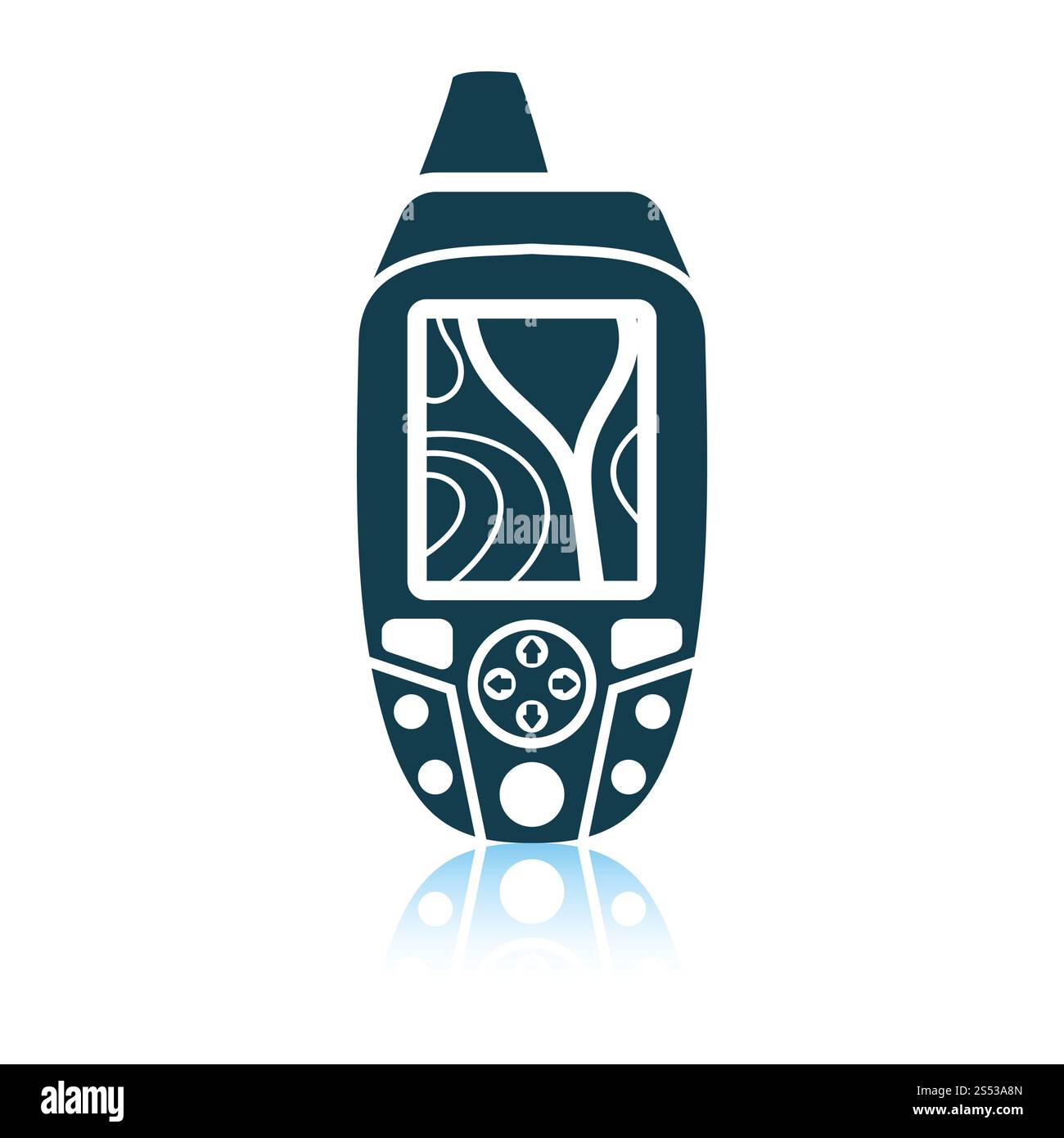 Icône de l'appareil GPS portable. Reflet de l'ombre. Vector illustration. Banque D'Images