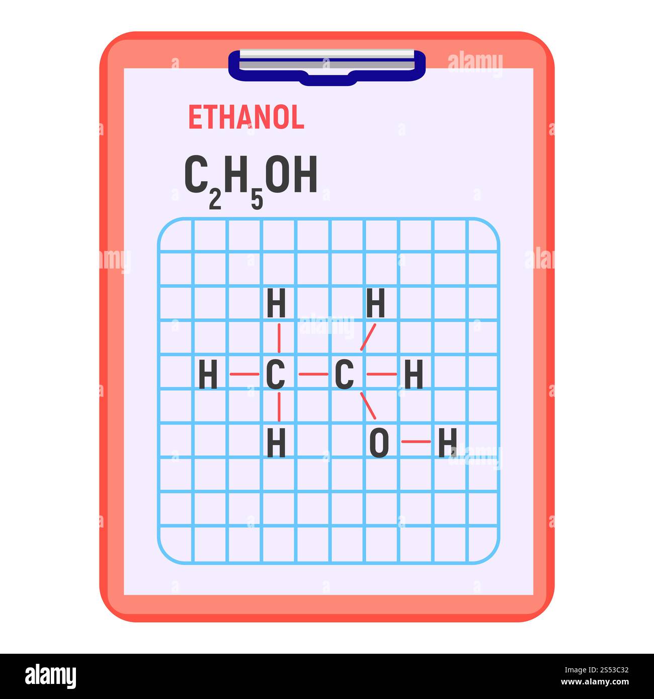 Icône de formule éthanol. Illustration plate de l'icône de vecteur de formule d'éthanol pour la conception de Web. Icône de formule d'éthanol, style plat Banque D'Images