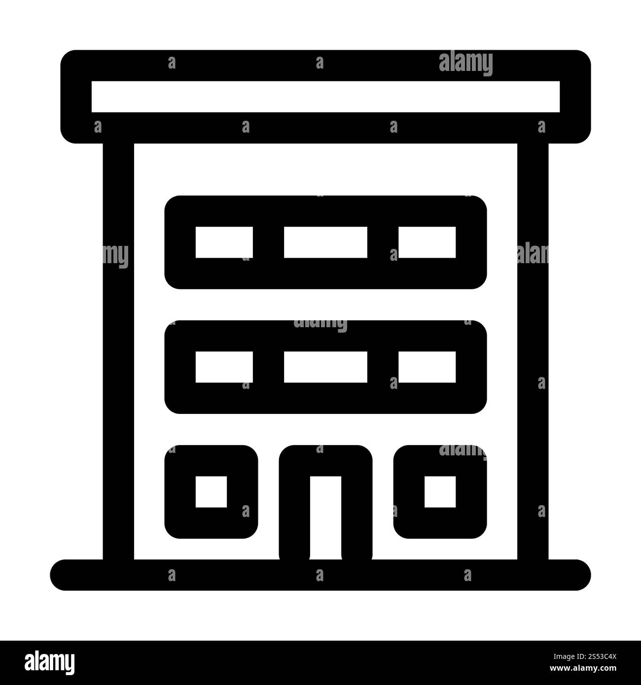 Icône de maison de ville. Icône vectorielle de maison de ville pour la conception Web isolé sur fond blanc. Icône de maison de ville, style de contour Banque D'Images