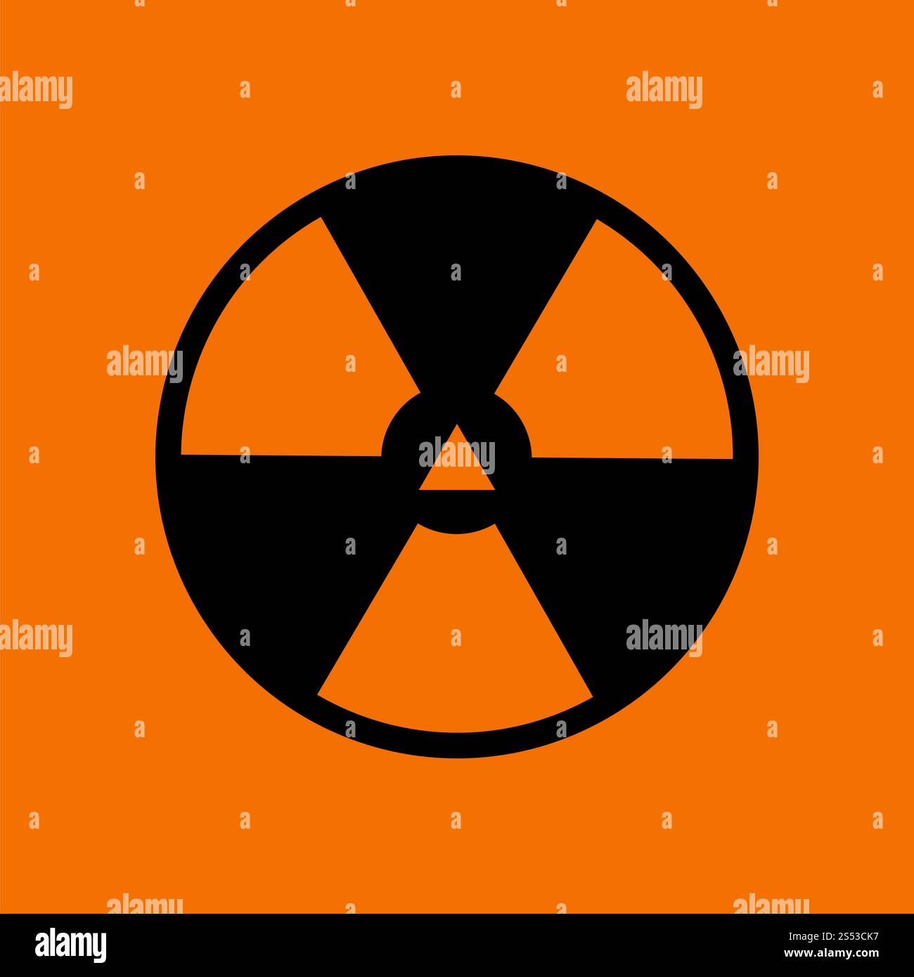L'icône de rayonnement. Noir sur fond orange. Vector Illustration. Banque D'Images