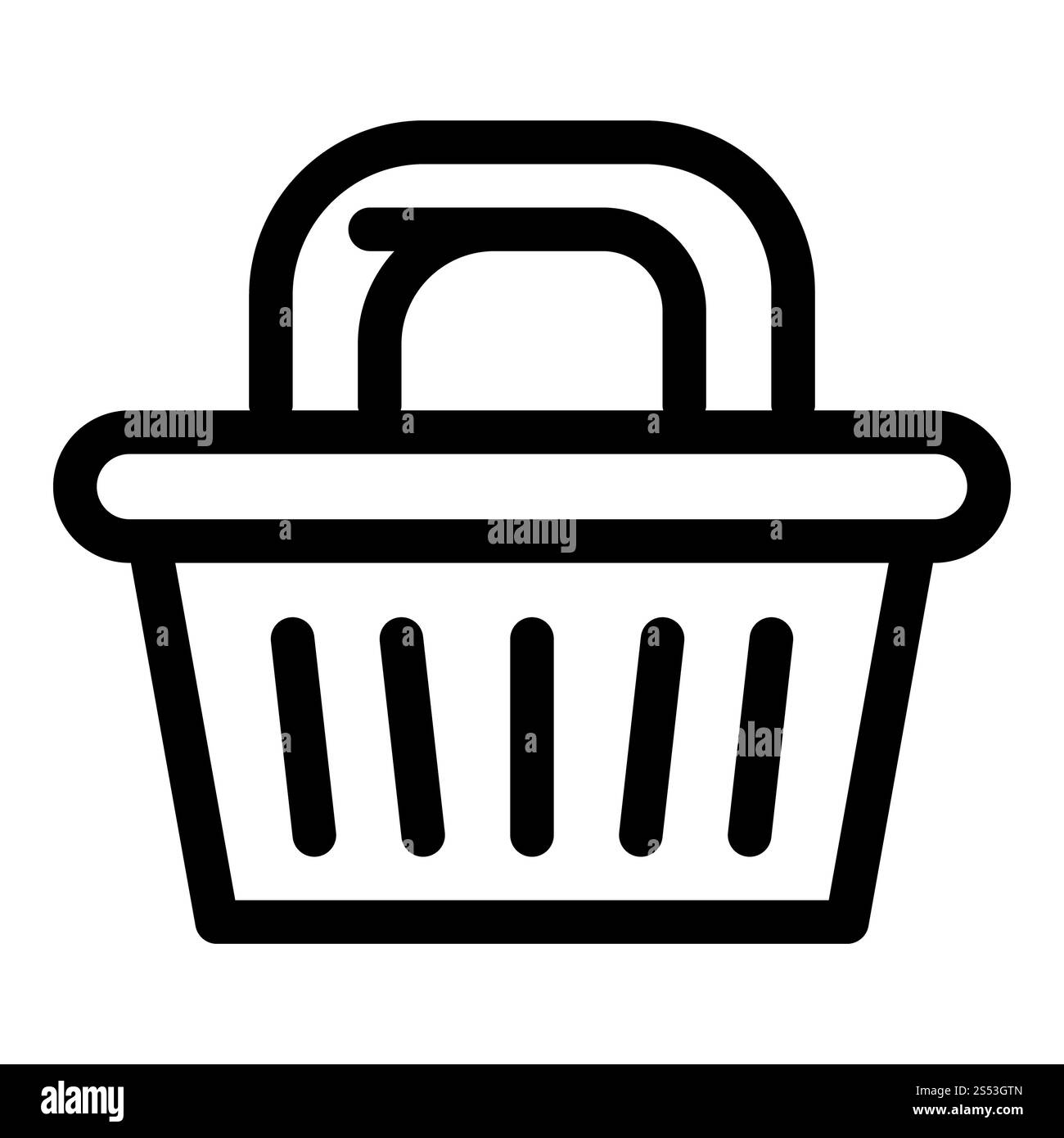 Icône panier à vêtements. Icône vectorielle de panier de vêtements de contour pour la conception Web isolé sur fond blanc. Icône de panier à vêtements, style de contour Banque D'Images