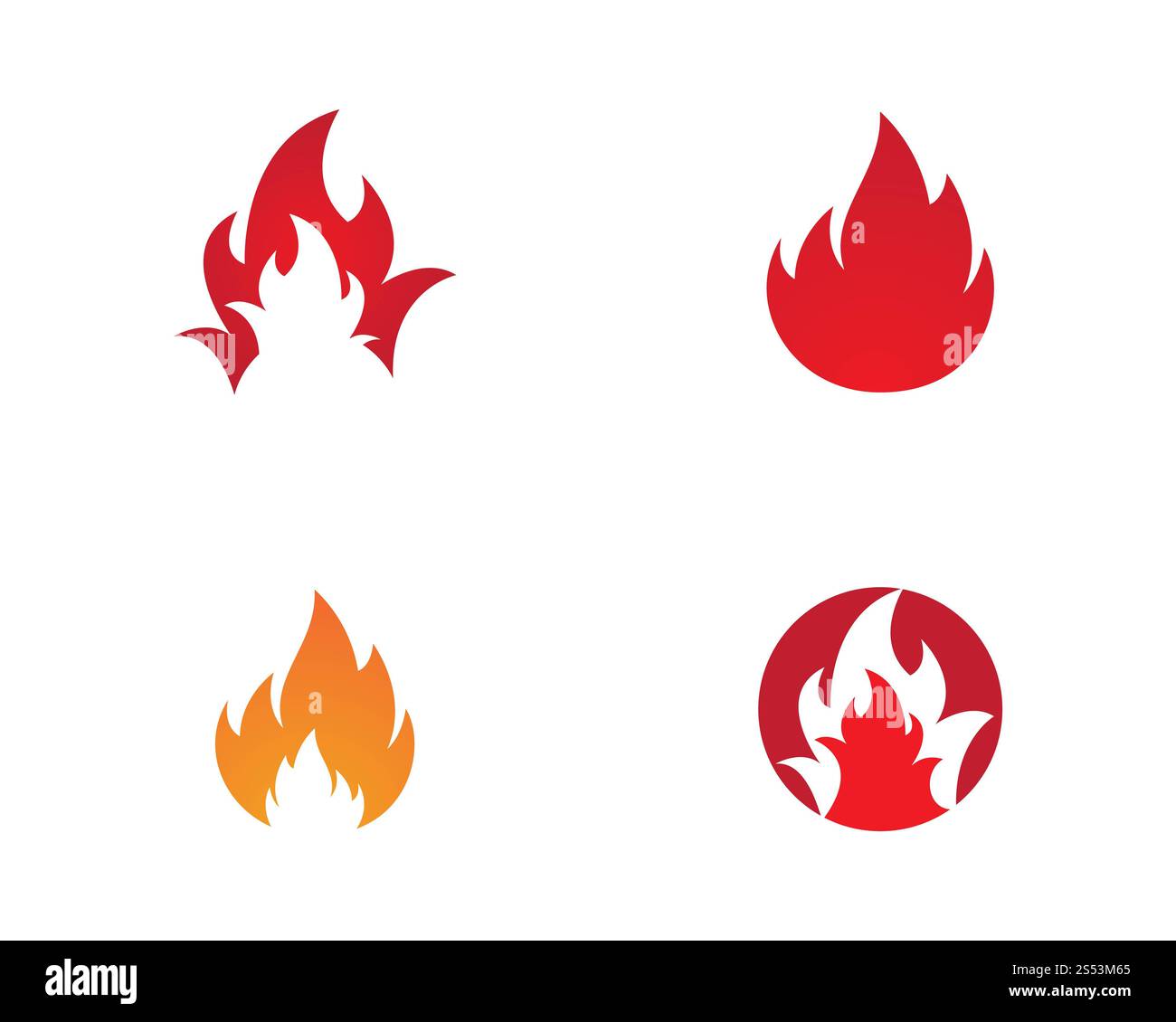 Feu flamme Modèle Logo Icône vecteur Pétrole, gaz et énergie concept logo Banque D'Images