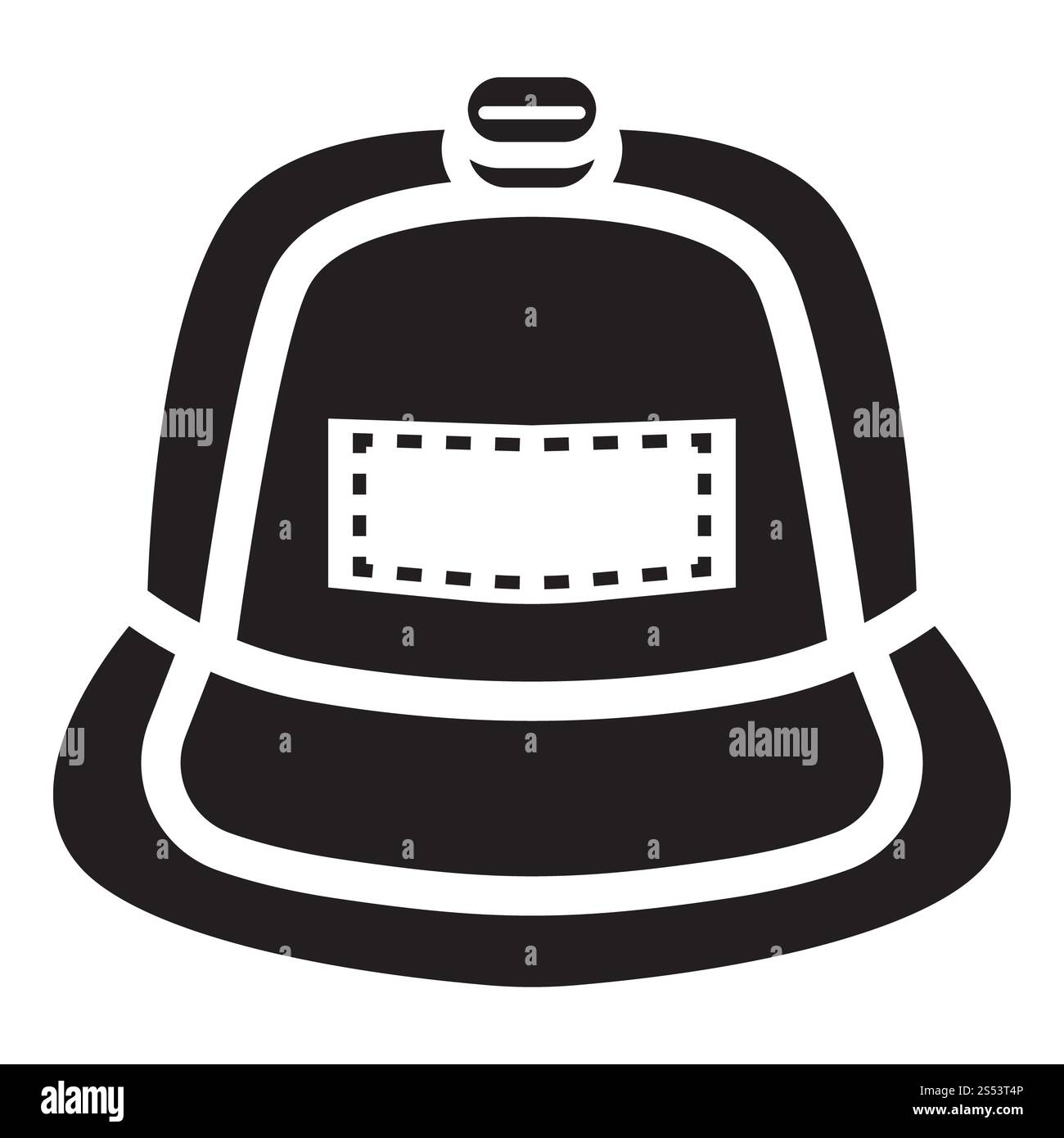 Icône de bouchon de recouvrement. Illustration simple de l'icône de vecteur de bouchon de rap pour la conception de Web isolé sur fond blanc. Icône de casquette rap, style simple Banque D'Images
