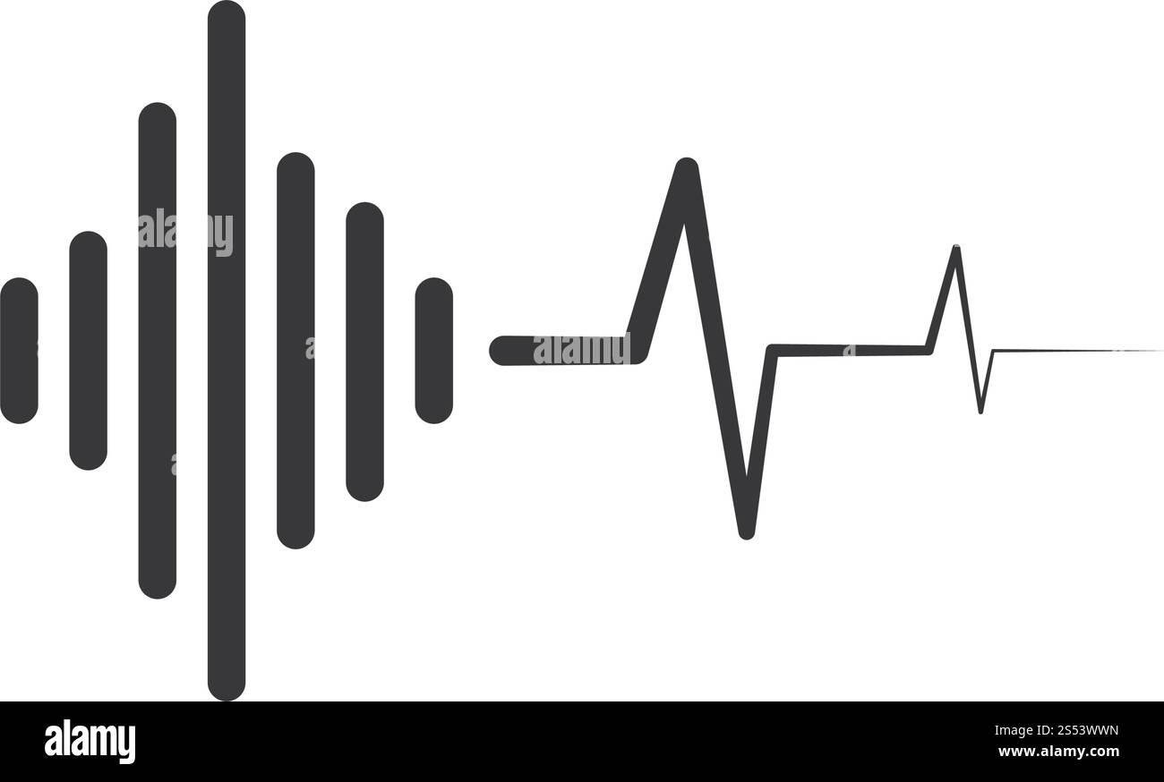 modèle d'icône de vecteur d'illustration d'onde sonore Illustration de Vecteur