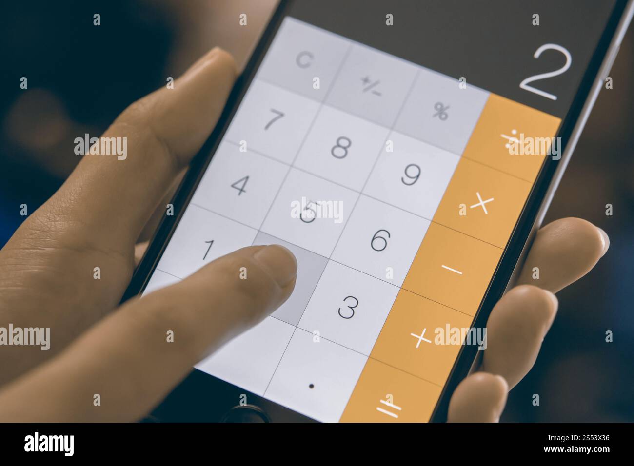 Appuyez sur Calculatrice Banque D'Images