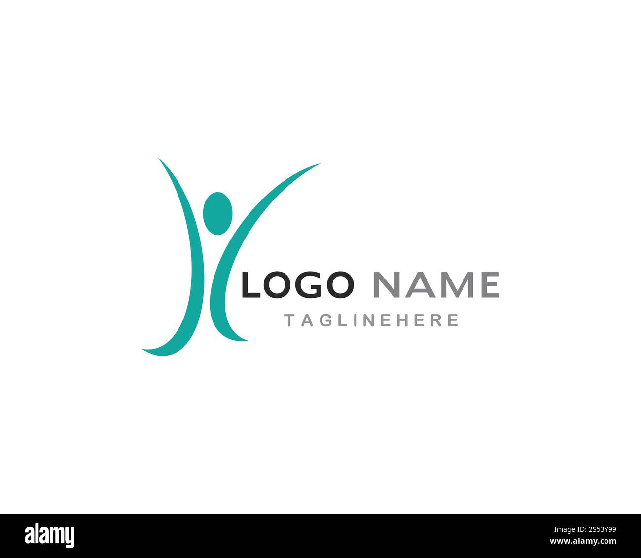 Vie saine modèle Logo Icône vecteur Banque D'Images