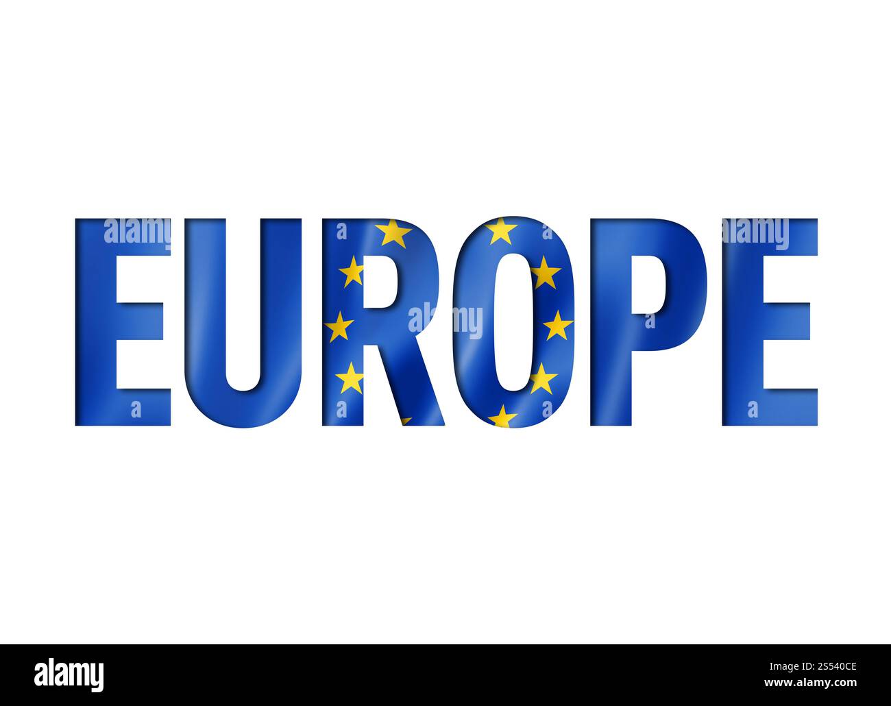 Police du texte du drapeau de l'union européenne. Arrière-plan du symbole Europe. Police du texte du drapeau de l'union européenne Banque D'Images