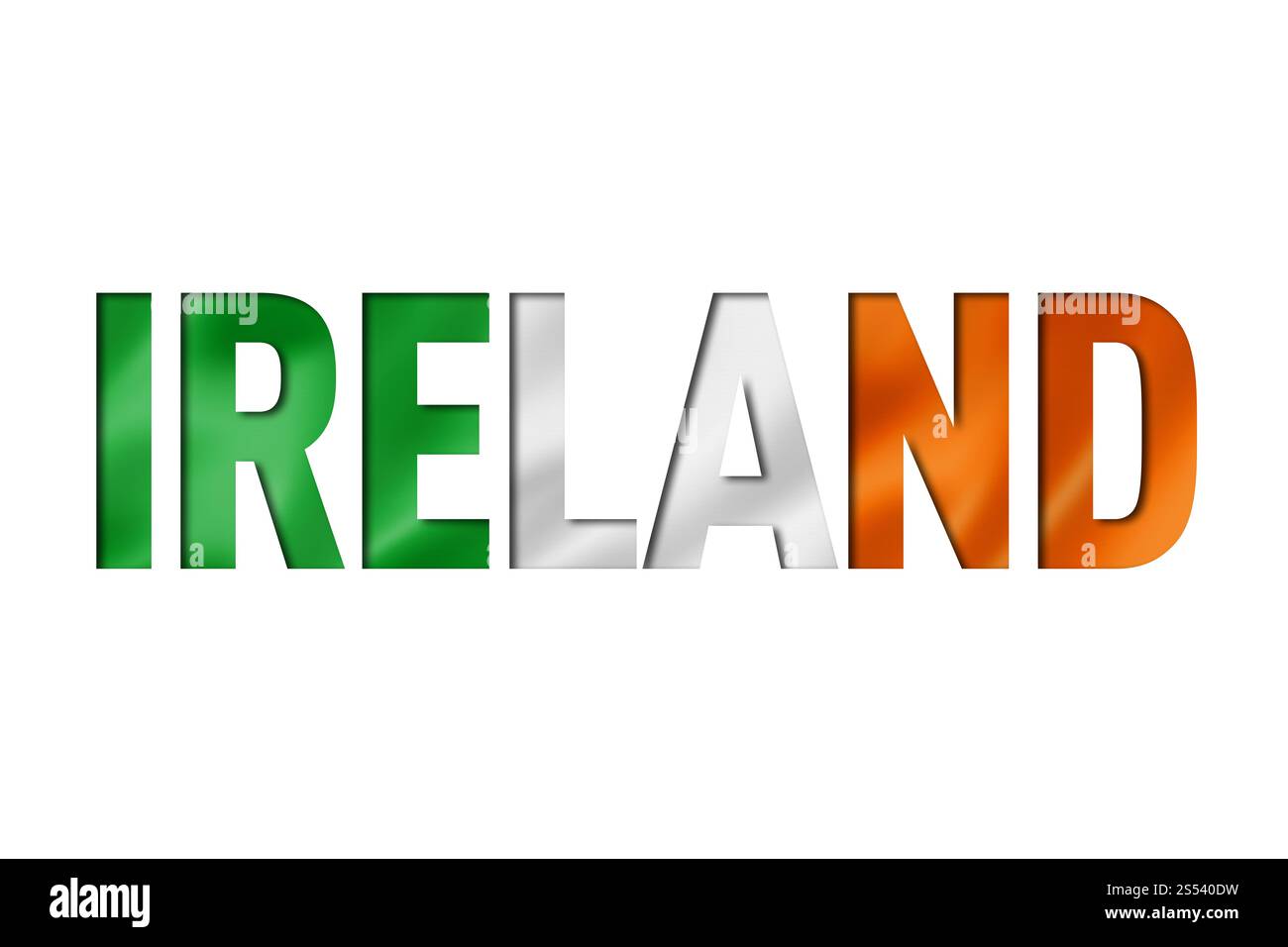 Police de texte drapeau irlandais. arrière-plan du symbole irlande. Police de texte drapeau irlandais Banque D'Images