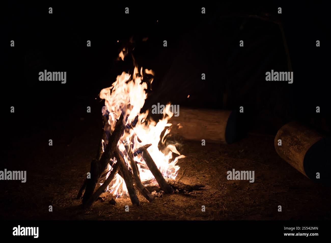 Feu de camp dans la nuit Banque D'Images Feu de camp dans la nuit Banque D'Images
