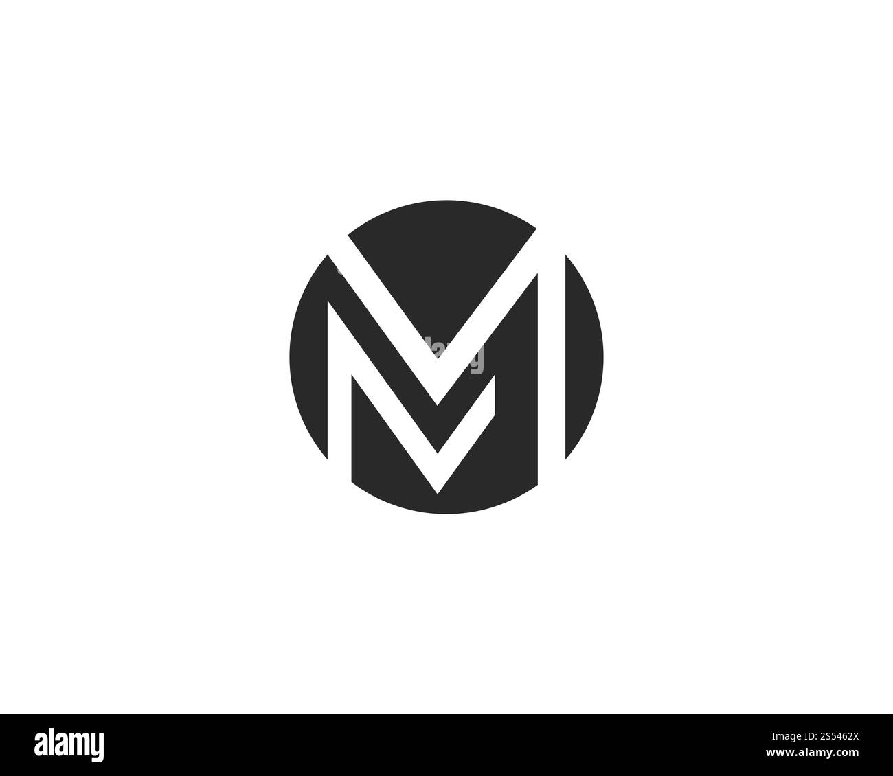 M Lettre modèle Logo Banque D'Images