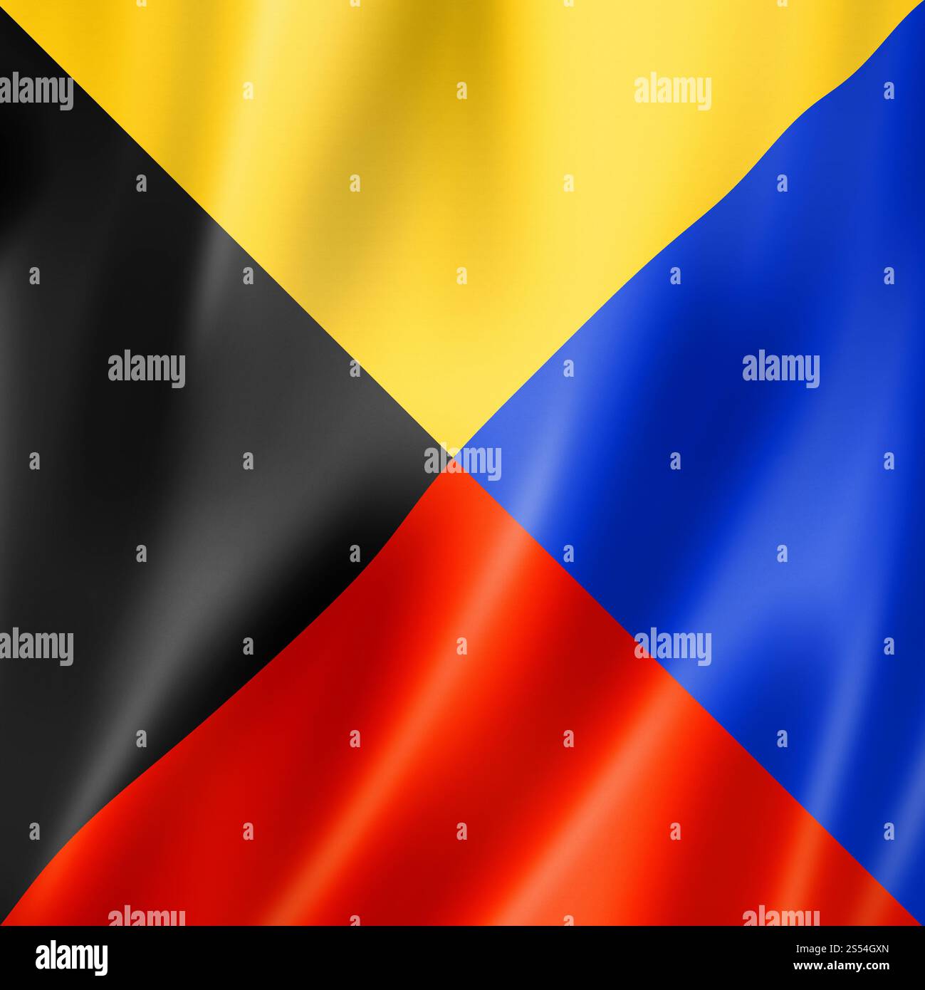 Drapeau de signalisation maritime international zulu. Collection de symboles de lettres nautiques. Illustration 3D. Drapeau de signalisation maritime international zulu Banque D'Images