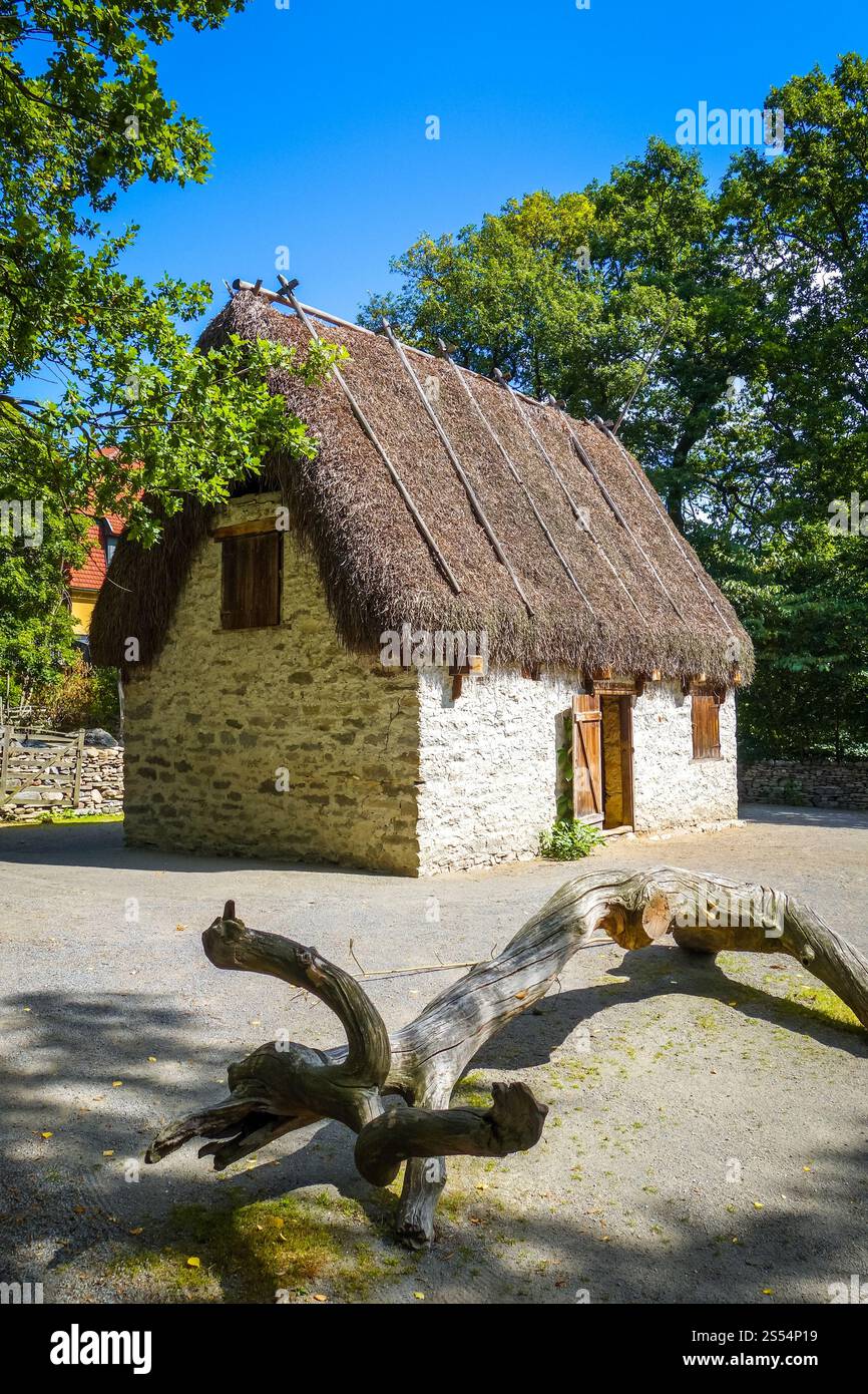 Vieux cottage traditionnel à Stockholm, Suède. Chalet traditionnel à Stockholm, Suède Banque D'Images