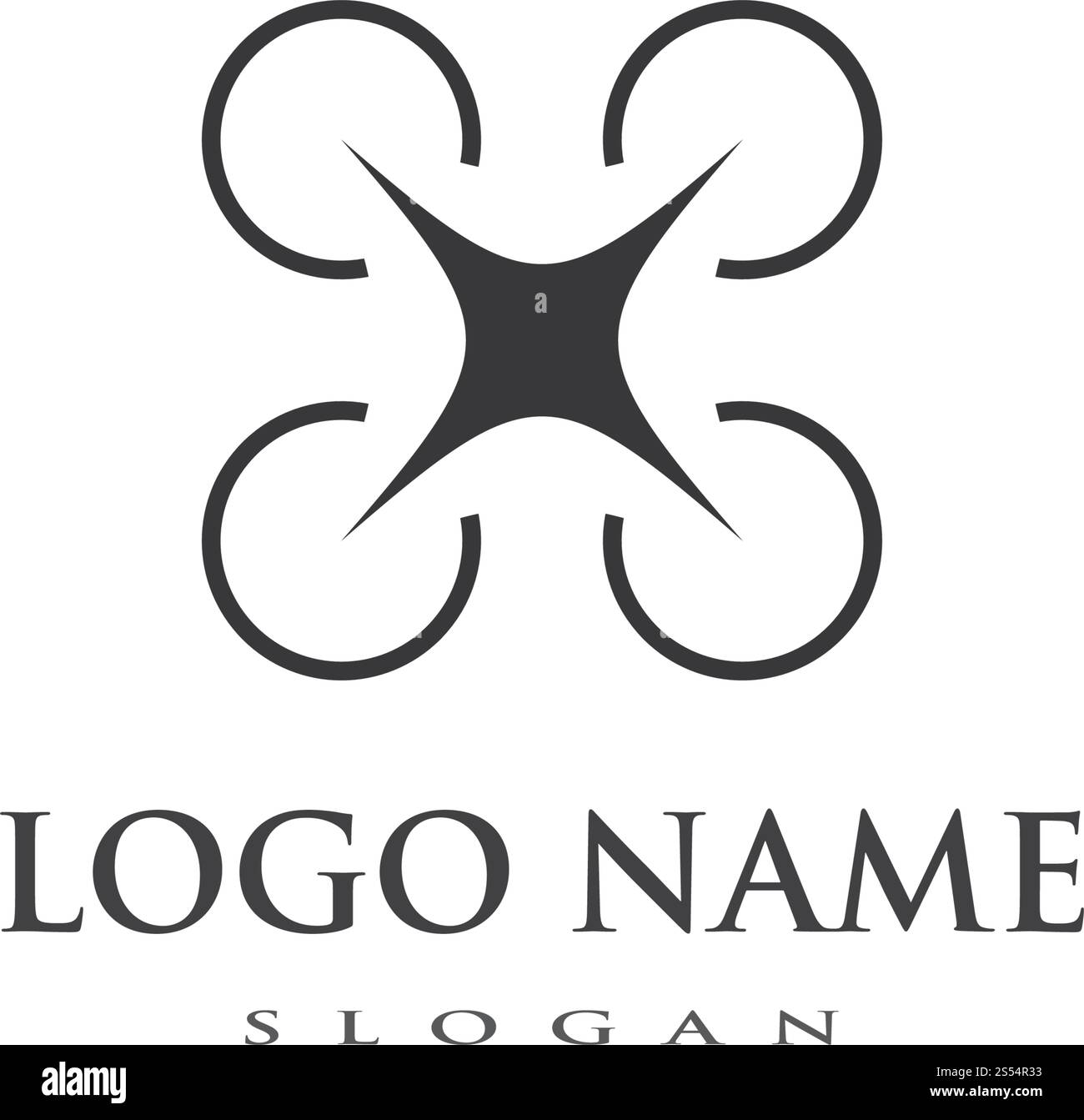 Modèle de vecteur de logo de drone Illustration de Vecteur