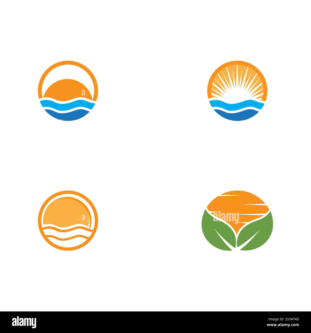 Définir le modèle de logo d'icône d'illustration Sun Vector Banque D'Images