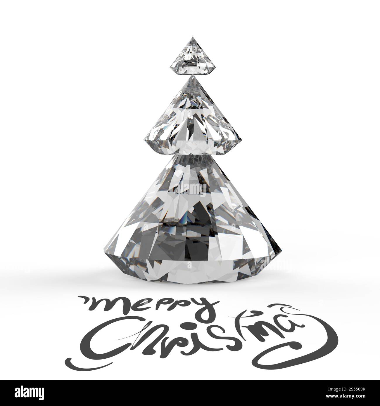 Carte de Noël avec des brillants 3d'arbre de Noël Banque D'Images