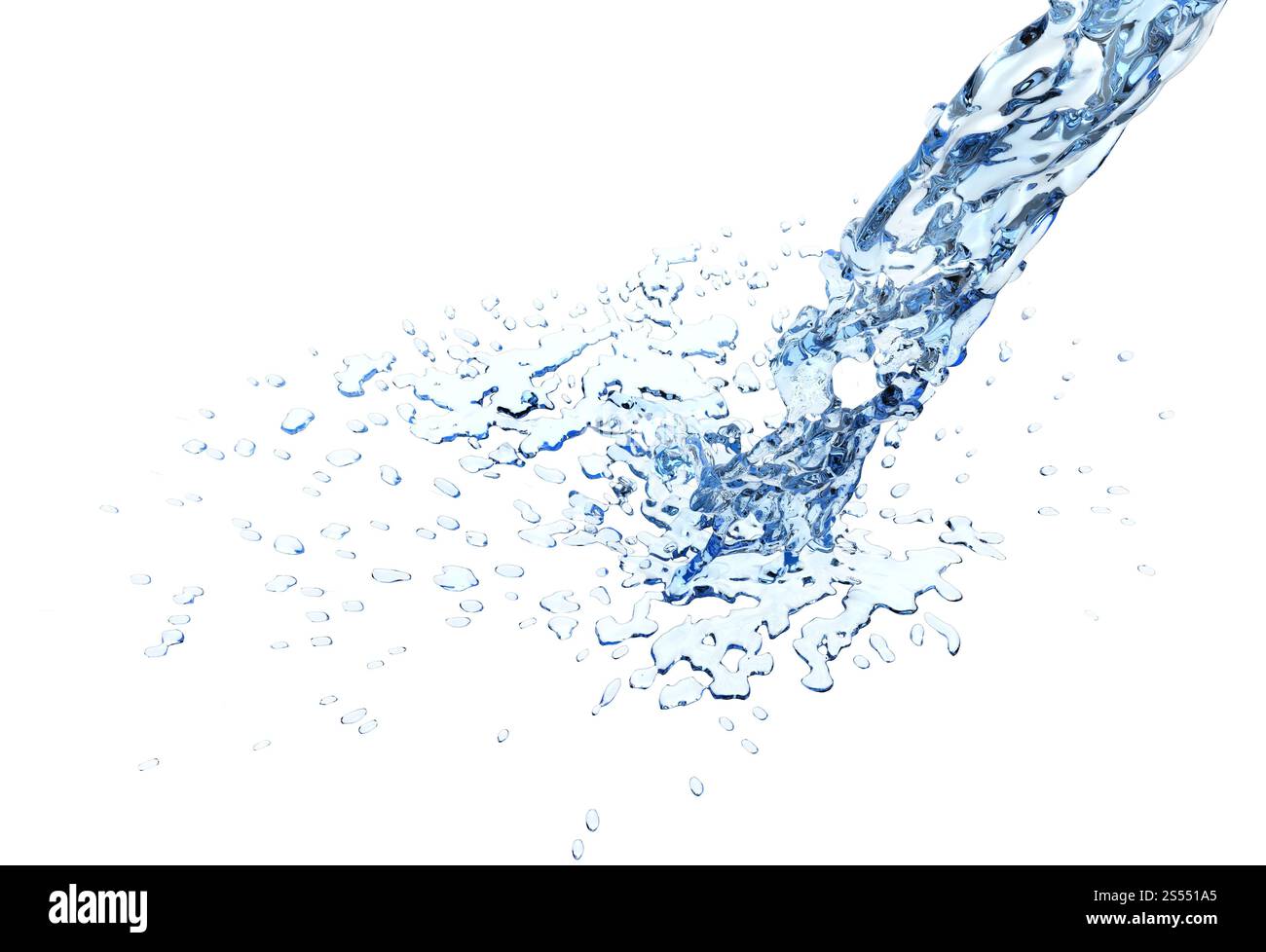 3d les éclaboussures d'eau isolé sur fond blanc Banque D'Images