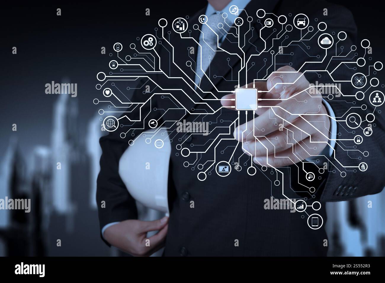 Smart ingénieur travaillant sur newtechnology Banque D'Images