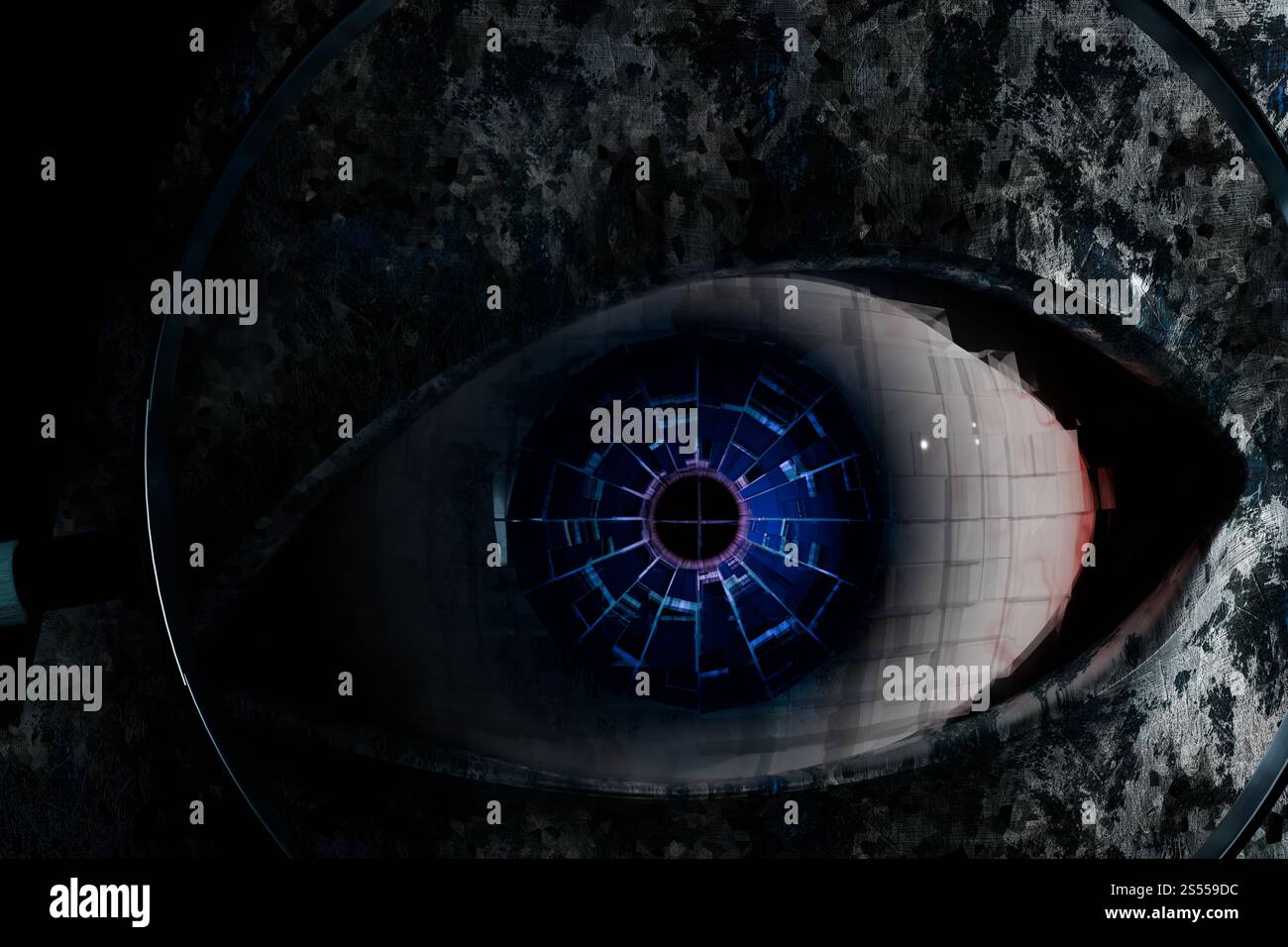 rendu 3d de scifi android eye Banque D'Images