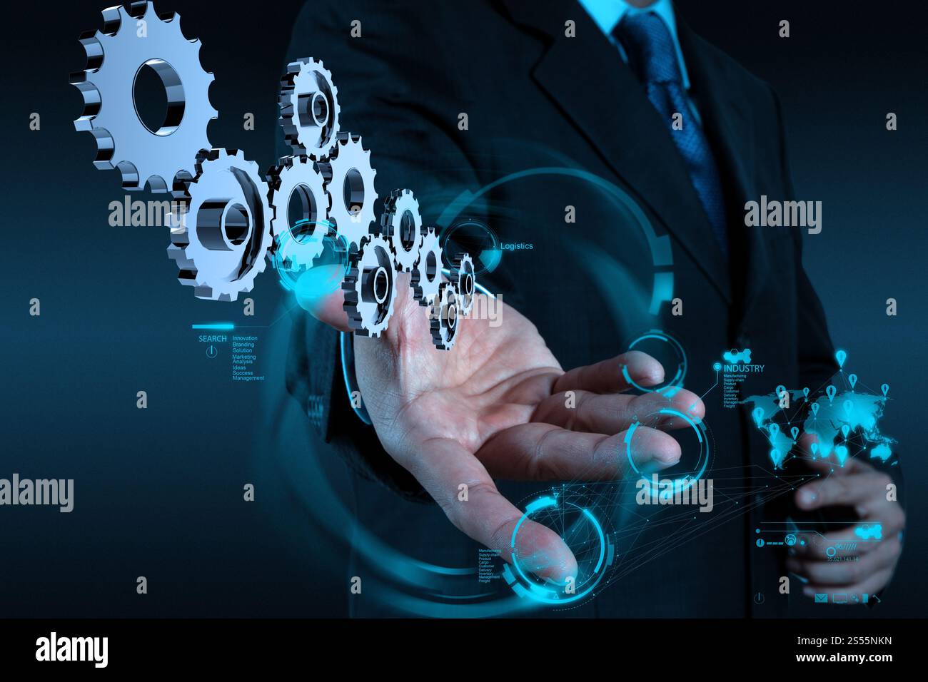 Businessman part travailler avec succès à pignon crémaillère comme concept Banque D'Images