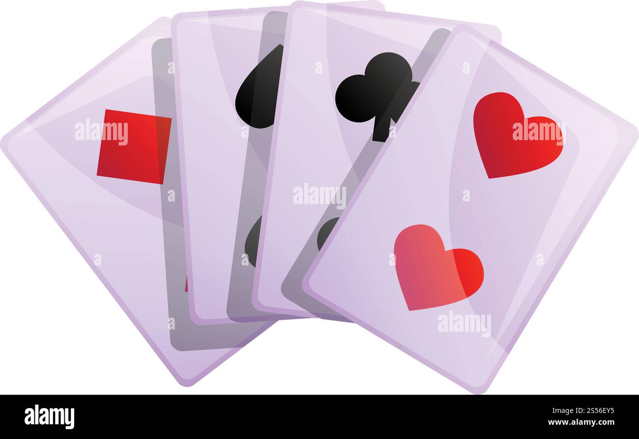 Icône cartes à jouer magiques. Dessin animé de l'icône de vecteur de cartes à jouer magiques pour la conception de Web isolé sur fond blanc. Icône de cartes à jouer magiques, style de dessin animé Illustration de Vecteur