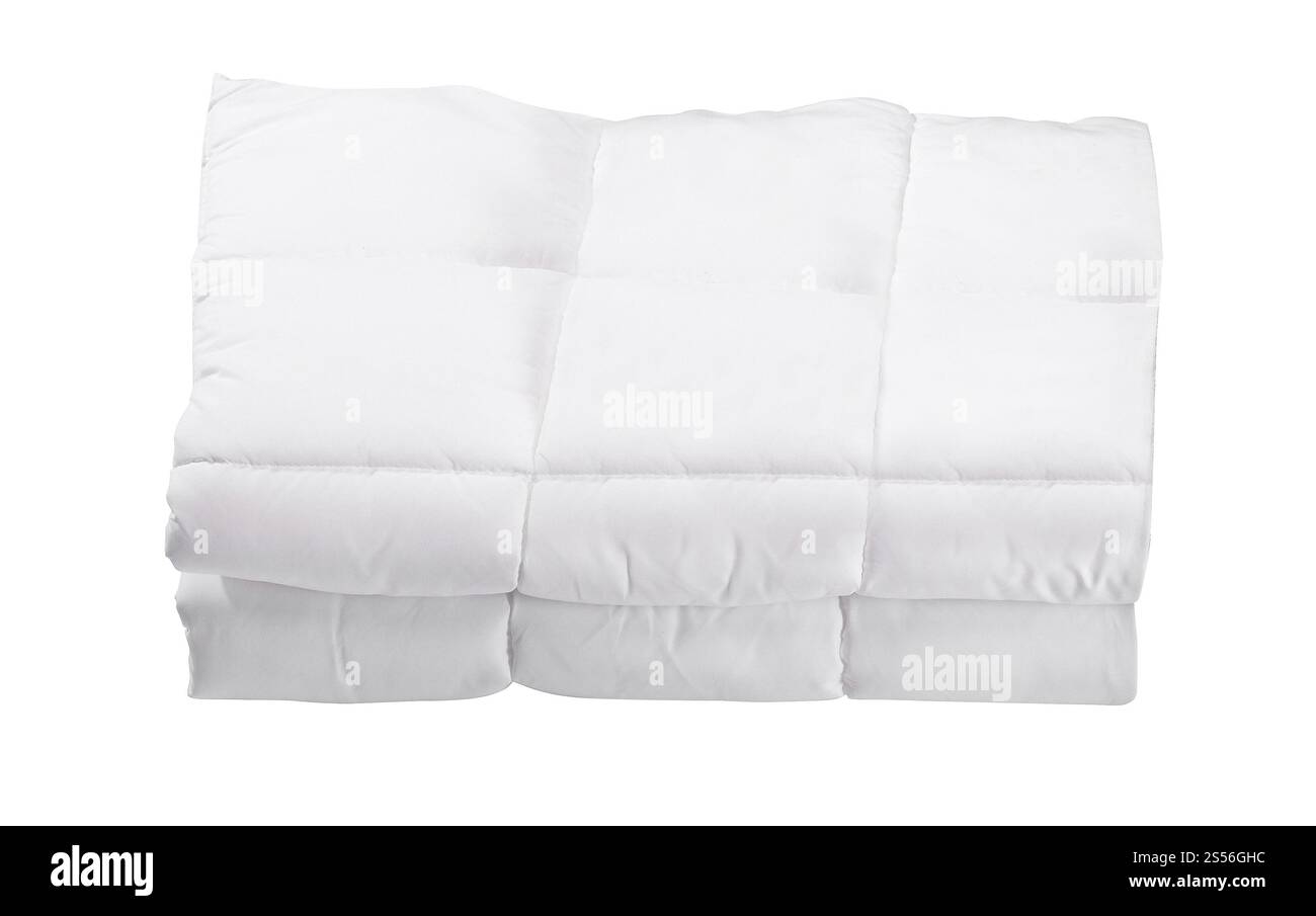couverture blanche isolée sur fond blanc. couverture blanche Banque D'Images