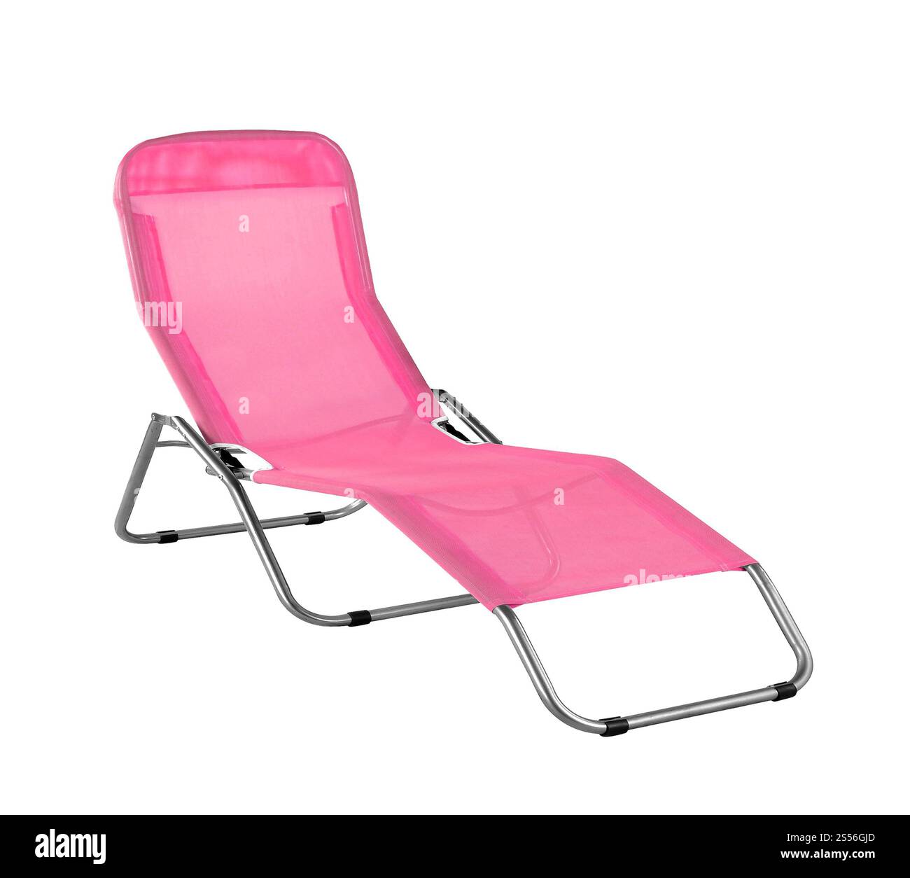 transat rose isolé sur fond blanc. transat rose Banque D'Images