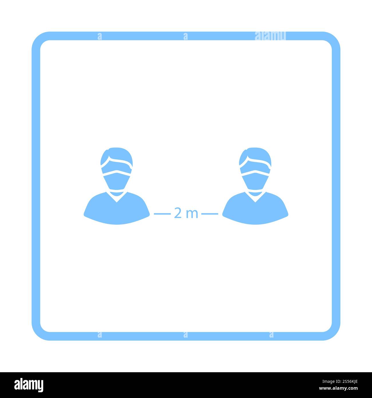 Icône de distance sociale. Design Blue Frame. Illustration vectorielle. Banque D'Images
