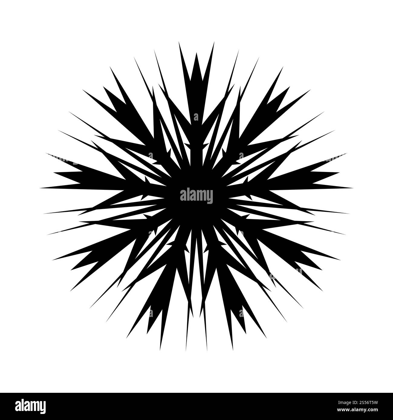 Icône flocon de neige. Icône en forme de flocon de neige. Flocon de neige à motif plat. Motif de neige, couleur noire. Illustration vectorielle. Banque D'Images