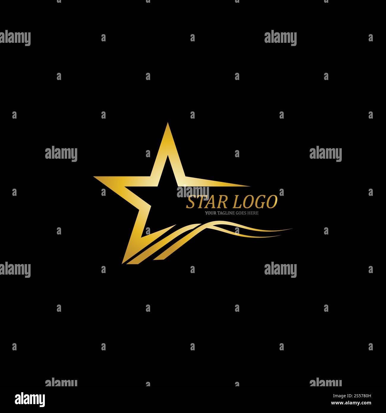 Modèle d'illustration vectoriel du logo Gold Star Banque D'Images