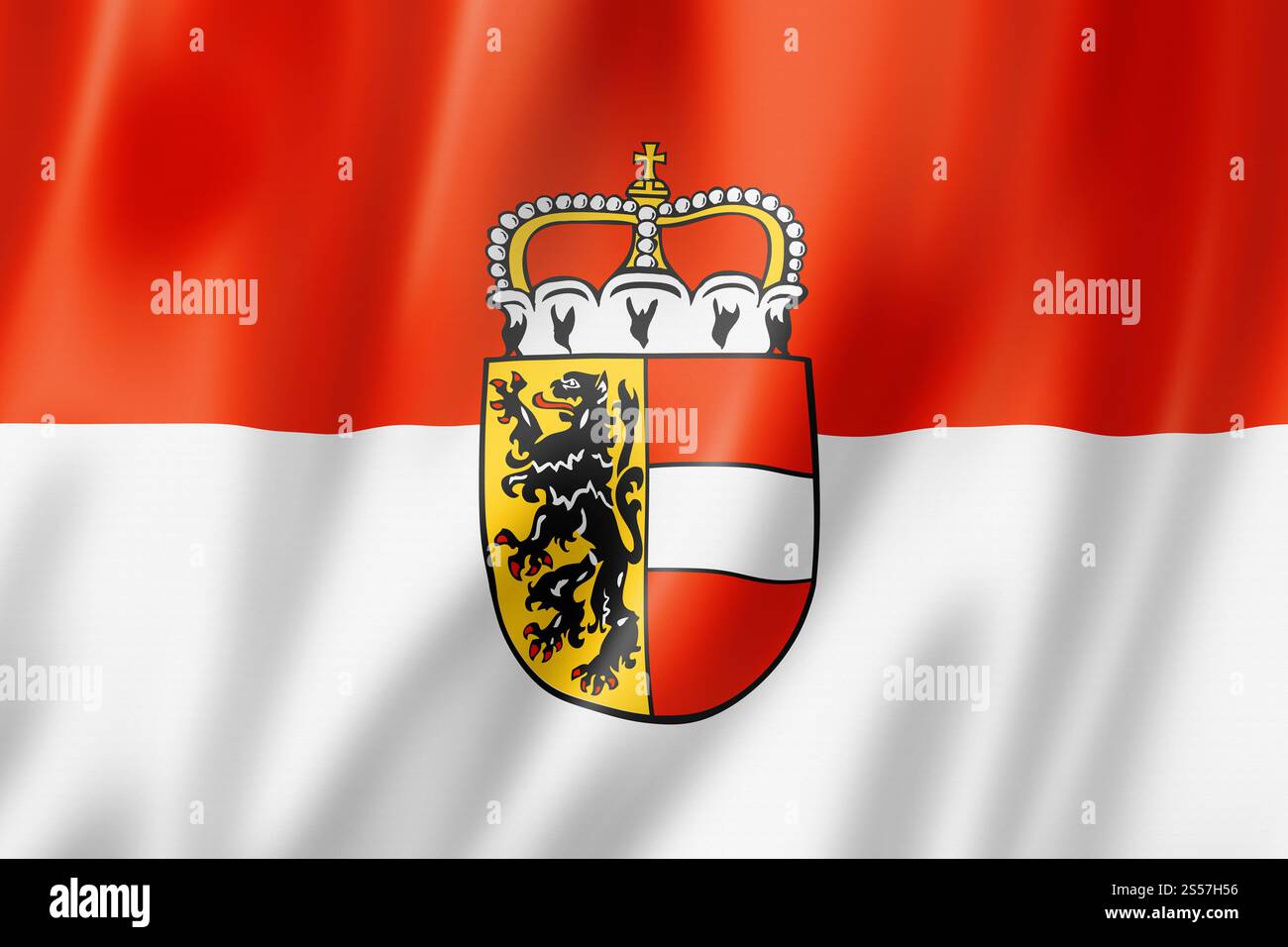 Drapeau de la Terre de Salzbourg, Autriche agitant la collection de bannières. Illustration 3D. Drapeau du Land de Salzbourg, Autriche Banque D'Images Drapeau de la Terre de Salzbourg, Autriche agitant la collection de bannières. Illustration 3D. Drapeau du Land de Salzbourg, Autriche Banque D'Images