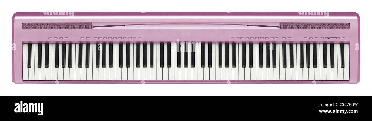 synthétiseur rose isolé sur fond blanc. synthétiseur rose isolé sur blanc Banque D'Images