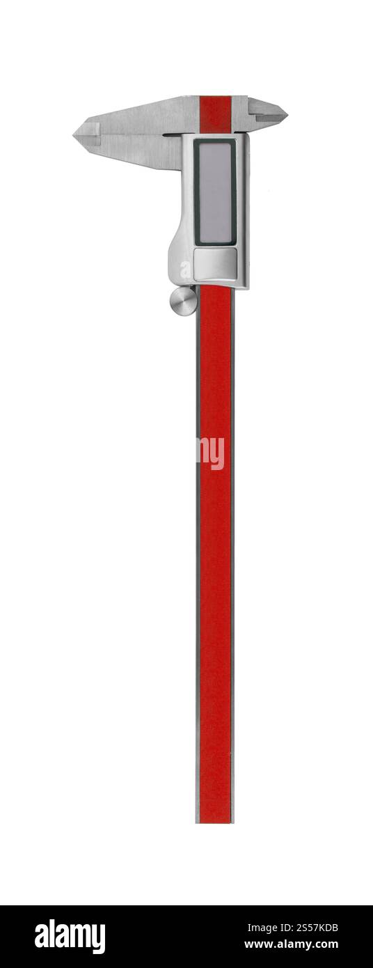 Pied à coulisse numérique isolé sur fond blanc. Pied à coulisse numérique Banque D'Images