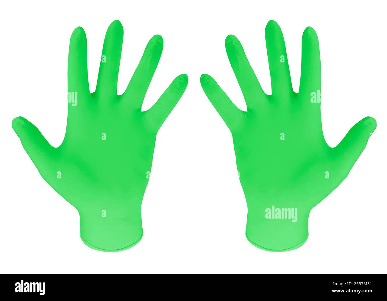 Gants en caoutchouc sur fond blanc. Gants en caoutchouc Banque D'Images