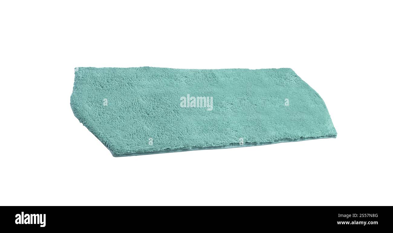 Tapis de bain bleu isolé sur fond blanc. Tapis de bain bleu isolé sur blanc Banque D'Images