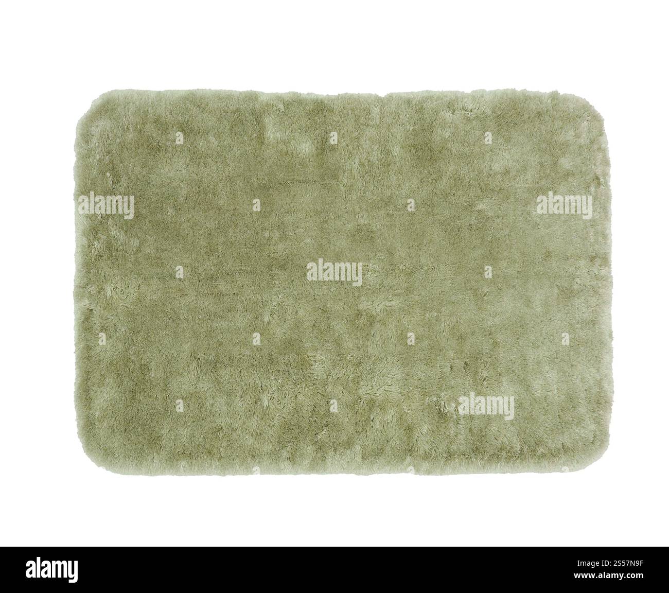 Tapis de bain vert isolé sur blanc. Tapis de bain vert Banque D'Images