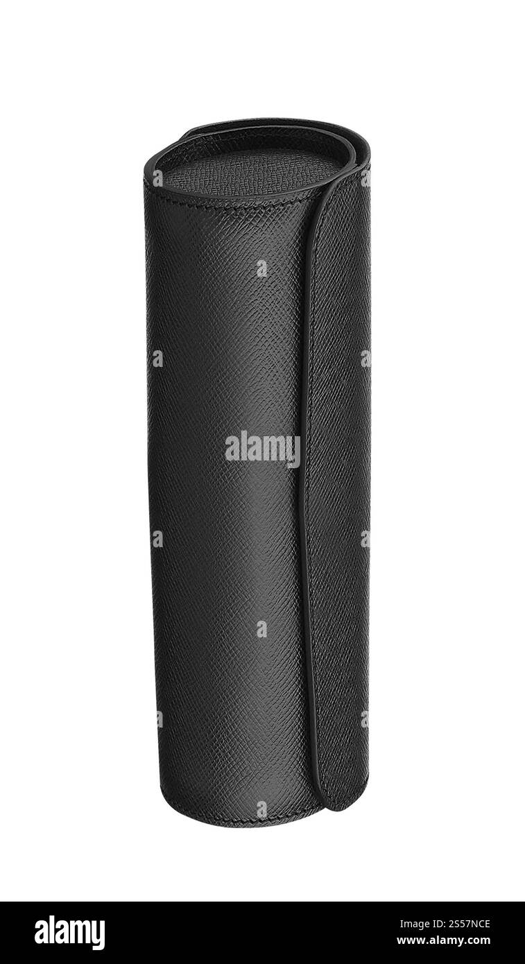 Cas de lunettes isolé sur fond blanc. ETUI pour lunettes Banque D'Images