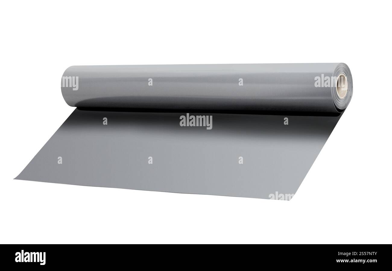 rouleau de feuille d'aluminium isolé sur fond blanc. rouleau de papier d'aluminium sur le fond blanc Banque D'Images