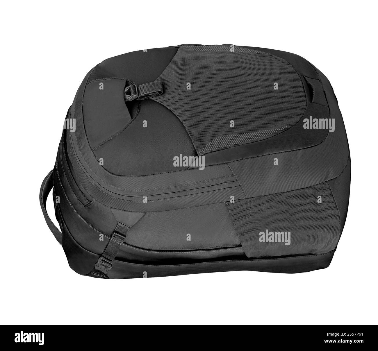 Sac à dos noir isolé sur fond blanc. Sac à dos noir isolé Banque D'Images